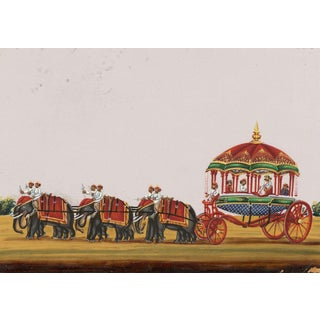 Indian Company School, Rajah's State Coach, Tanjore, 1800s, Gouache on Paper For Sale
