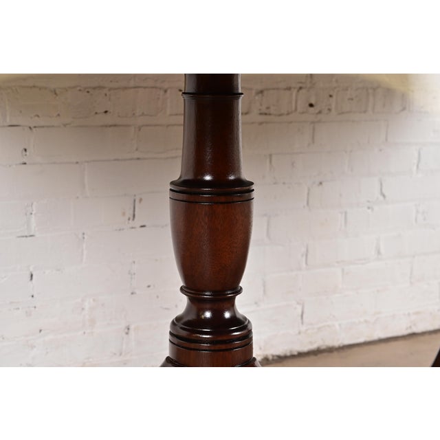 Kittinger Georgian Solid Mahogany Double Pedestal Extension Dining Table, Newly Refinished For Sale - Image 11 of 14
