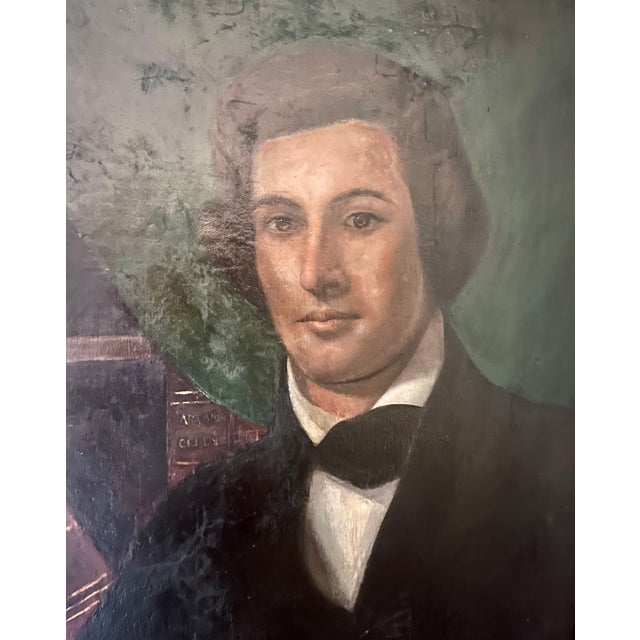 Brown Antique Late 1800s Framed Portrait of a Young Gentleman For Sale - Image 8 of 11