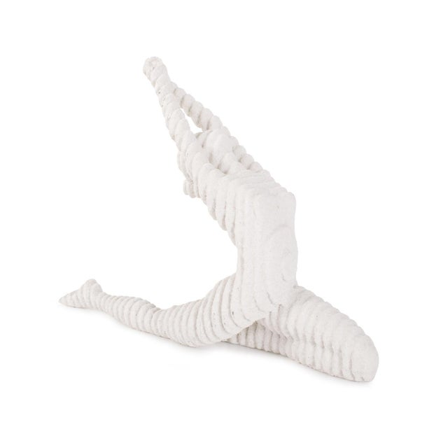 In textured white with ribbed detailing, these sculptures unique shape blend a touch of tranquility to any space....