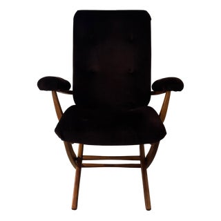 Vintage Scandinavian-Style Reclining Armchair with Adjustable Tilt For Sale