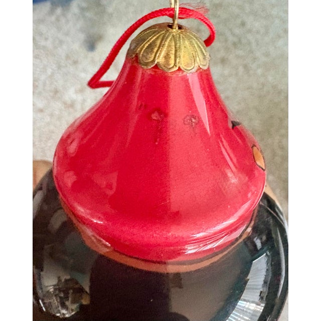 Vintage Pier 1 Li Bien Nutcracker Glass Christmas Ornament - Reverse Hand Painted Blown Glass Holiday Decor For Sale - Image 10 of 10