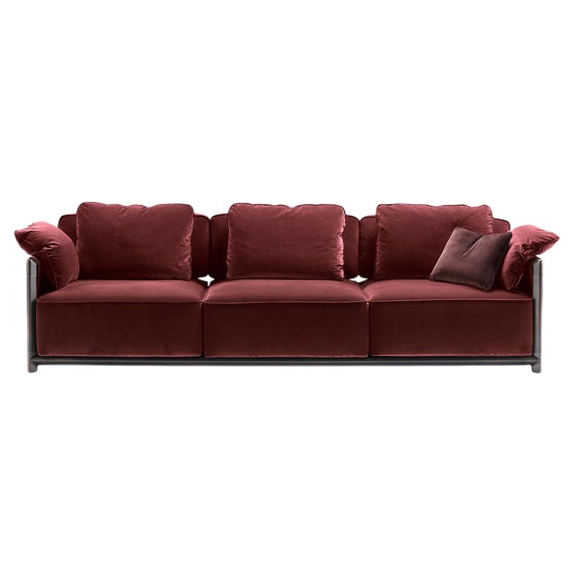 Dodo Burgundy Sofa by Stefano Giovannoni For Sale