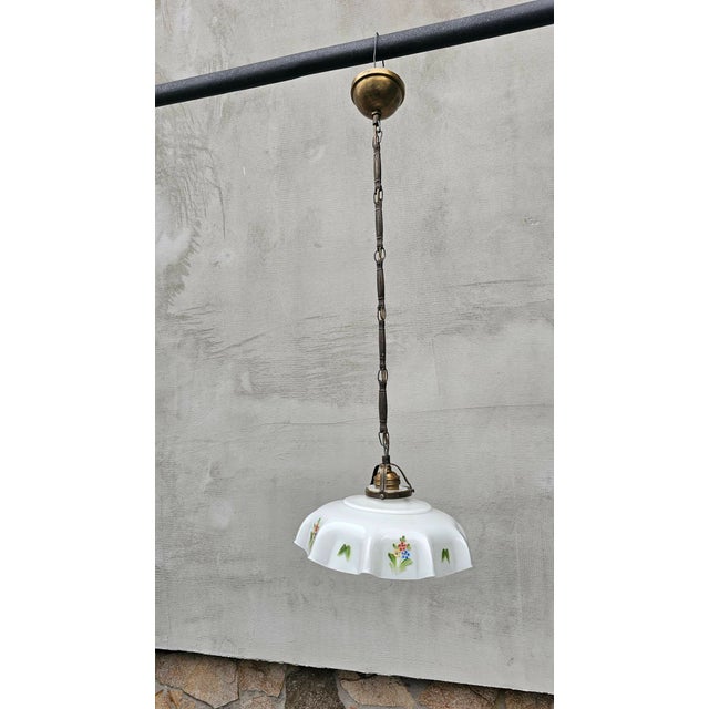 Metal Art Nouveau Brass Lamp, 1890s For Sale - Image 7 of 8