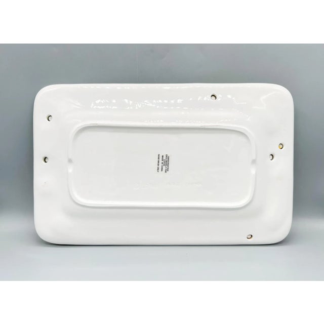 White Trompe L’Oeil Fruit Motif Ceramic Serving Platter – Country French / Whimsical For Sale - Image 8 of 12