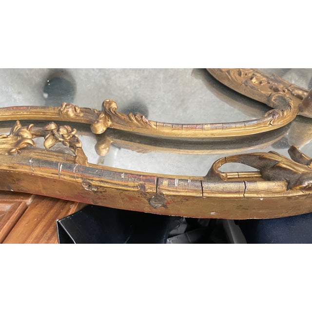 19th Century 19th Century Rocco Revival Mirror Gold Ornate Original For Sale - Image 5 of 10