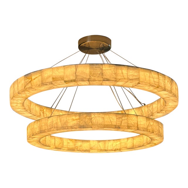 Rh Rivage Lueur Two-Tier Round Chandelier For Sale