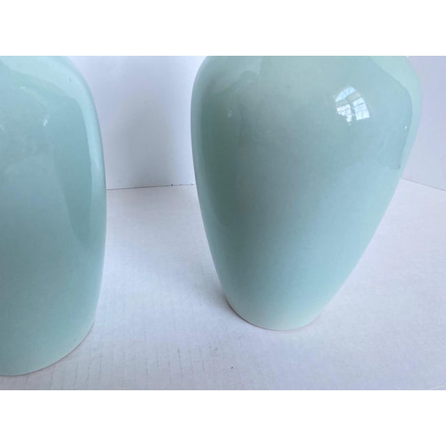 Vintage Celadon Chinese Longquan Vase - a Pair For Sale - Image 9 of 12