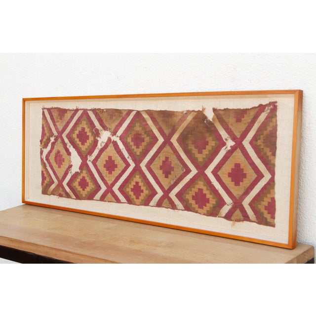 Large Chancay Pre-Columbian Antique Framed Textile Art For Sale - Image 4 of 7
