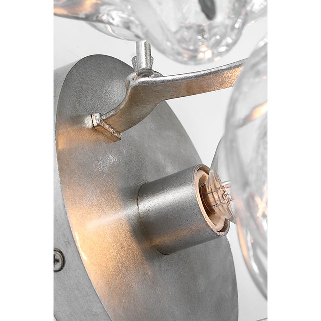Julie Neill for Visual Comfort Signature Caselli 15" Sconce in Burnished Silver Leaf with Clear Glass For Sale In Houston - Image 6 of 11