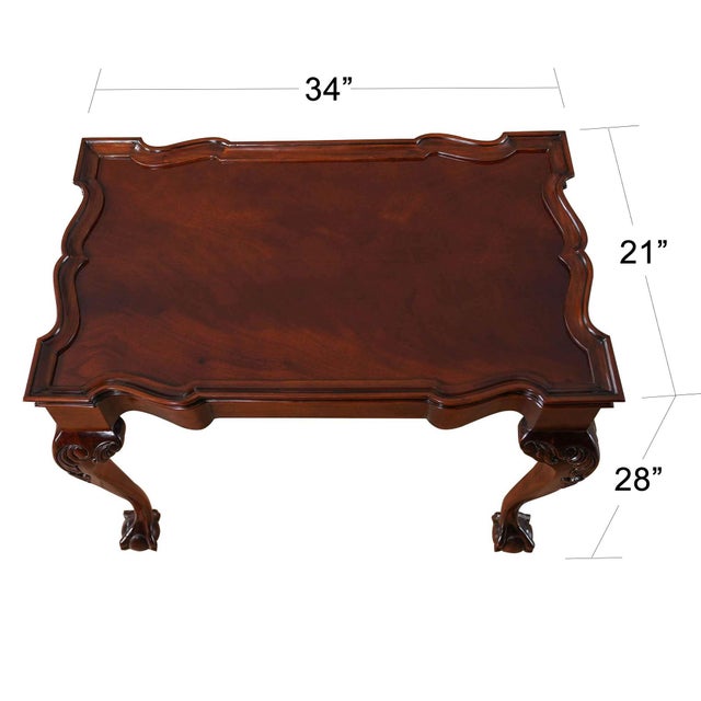 Designed after an 18th Century New England style tea table this high quality antique reproduction has fantastic hand...