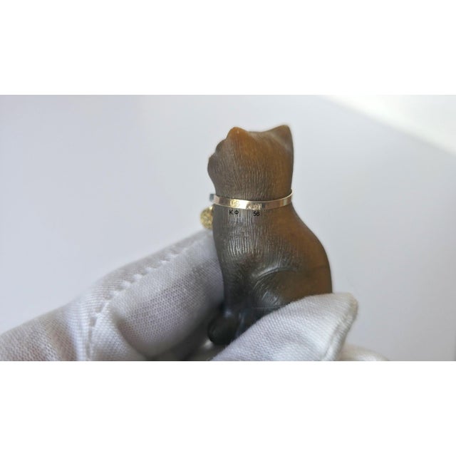 Early Fabergé Tiger's Eye Cat With Diamond Gold Collar & Sapphire Eyes, c.1880 For Sale - Image 10 of 16
