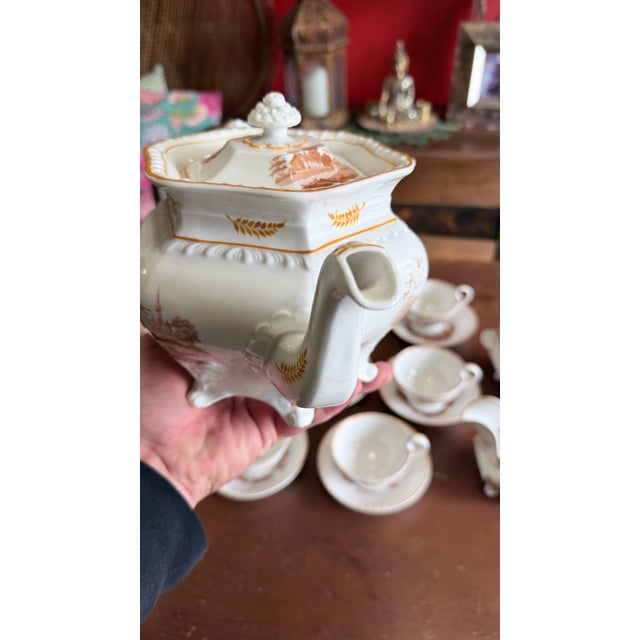 Rare Antique English Bone China Bat Printed Tea Service, by Ridgway, Pattern 1684/2, Circa 1830s - 22 pcs For Sale - Image 6 of 18