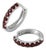 Natural Garnet Huggie Hoops, January Birthstone Hoops, Dainty Earrings for Her - A Pair For Sale