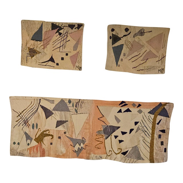 Triangle I and II Over Trinity Tapesrty of the Law of Three Hand Woven Tapestry Series For Sale