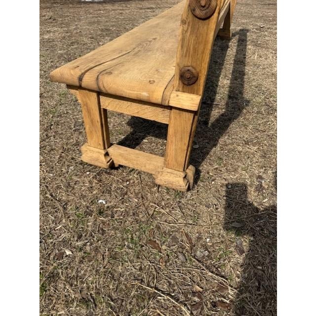 Large 19th Century French Country Bleached Solid Oak Benches For Sale - Image 14 of 15