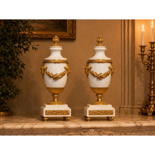 1855 Japy Freres Louis XVI Marble Clock Set - 3 Pc For Sale - Image 9 of 18