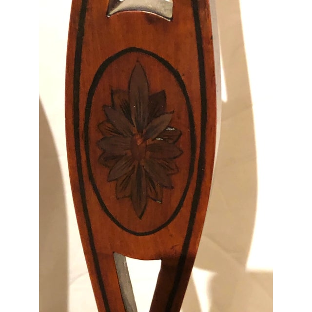 Antique Curved French Fruitwood Inlaid Chair For Sale In Philadelphia - Image 6 of 13