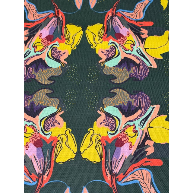 Kristy Stafford - Dragonflower Green Fabric 2 7/8 Fabric For Sale In Raleigh - Image 6 of 6