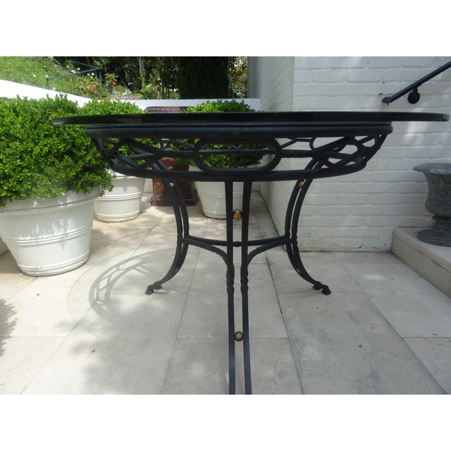 Black Vintage Iron Neoclassical Center Table For Sale - Image 8 of 11