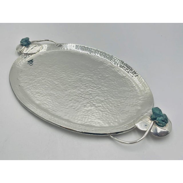 1980s Emilia Castillo Silver Plated & Malachite Tea Service Set, Mexican Modernism - Set of 4 For Sale - Image 11 of 18