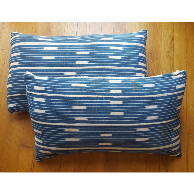 African Mali Indigo Mud Cloth Pillows A Pair Chairish
