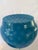 Empoli Empoli Italian Vintage Art Glass Bowl With Pedestal in Cerulean Ombré Blue For Sale - Image 4 of 5