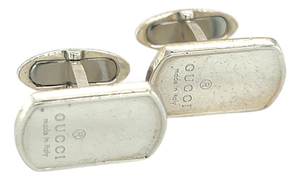 1990s Pair of Gucci Estate Mens Cufflinks Sterling Silver