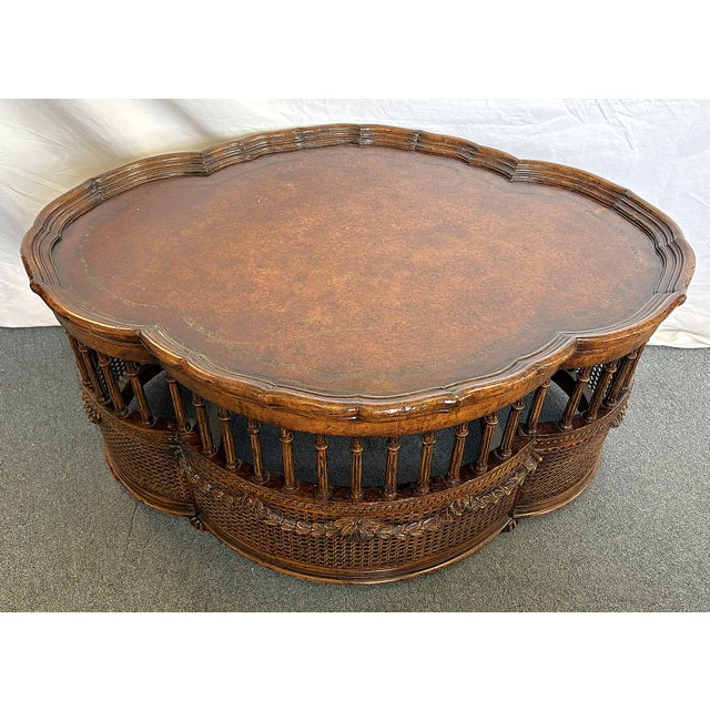 Vintage John-Richard European Crossroads Collection French Cane Coffee Table For Sale - Image 14 of 18