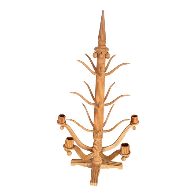 Folk Art Farmhouse Swedish Urshult Christmas Tree Candelabra For Sale