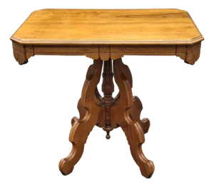 Victorian Eastlake Style Mahogany and Maple Top Table