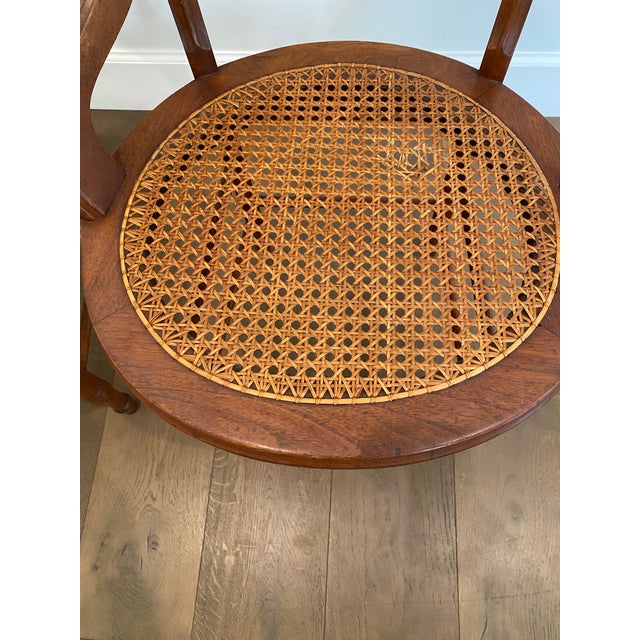 Pair of Late Victorian Early Edwardian Cane Seat Chairs With Carved Tulip Motif For Sale - Image 11 of 17