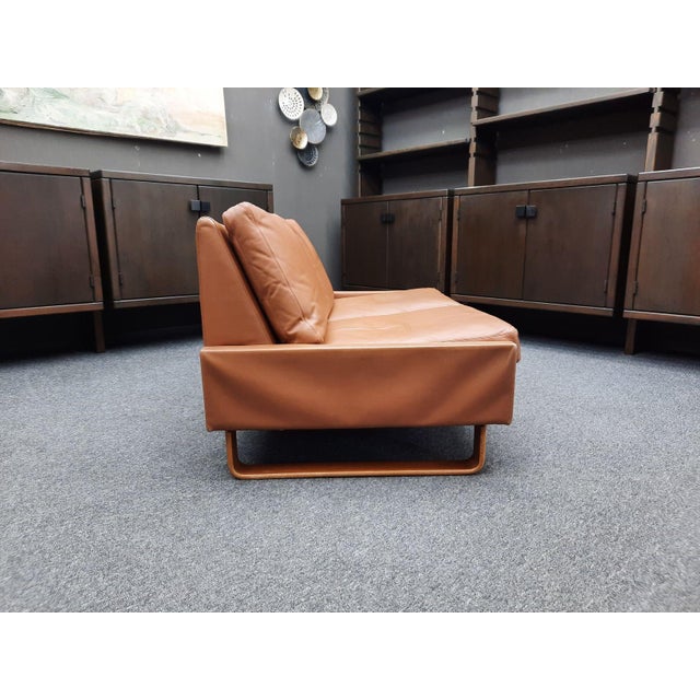 Wood Model Conseta Two-Seater Leather Sofa by Wilhelm Möller for Cor, 1960s For Sale - Image 7 of 14