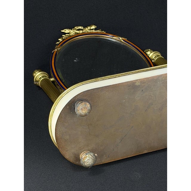 Napoleon III French Ormolu Opaline Vanity Mirror, 1870s For Sale - Image 10 of 11