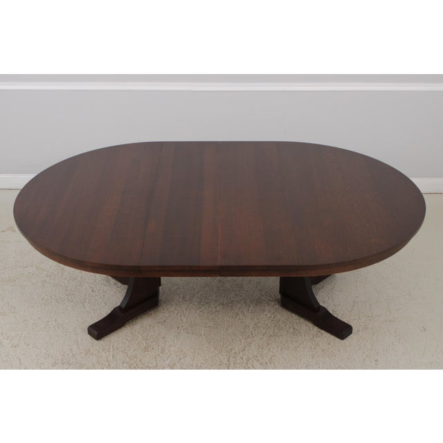 Stickley Mission Oak Large Round Dining Room Table For Sale - Image 12 of 18