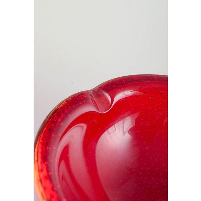 Vintage Decorative Bowl with Organic Form in Red Sommerso Glass, 1960s For Sale - Image 3 of 5