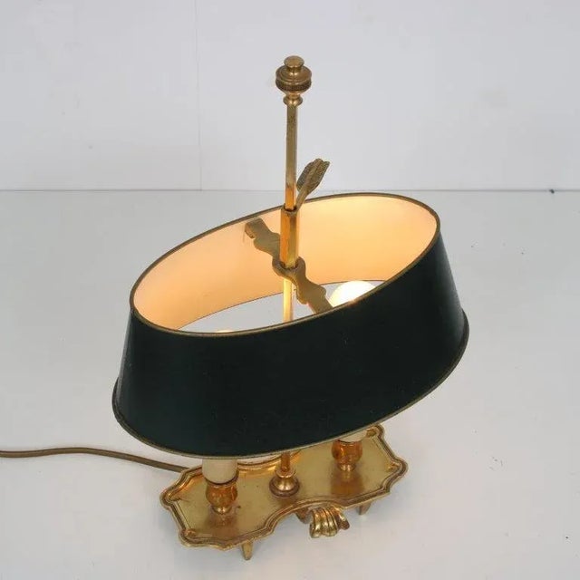 A beautiful small Bouillot lamp, manufactured in France around 1950. This highly recognizable piece has a very distinct...
