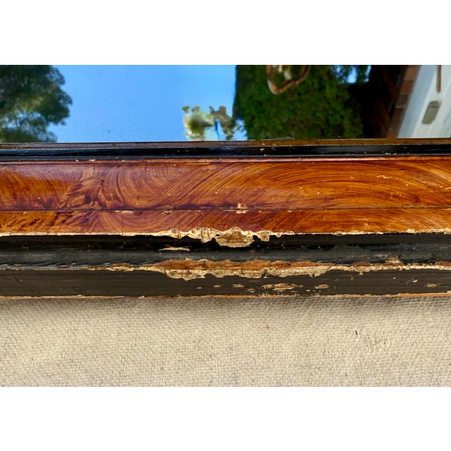 Antique 19th C. Louis Philippe Faux Burl Tortoiseshell Style Cushion Mirror For Sale - Image 10 of 12