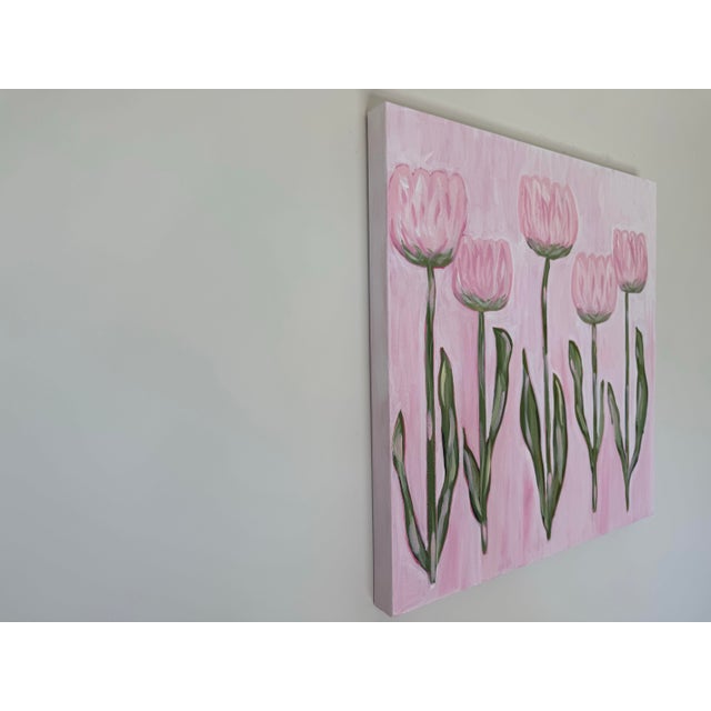 2020s Modern Abstract Folk Art Floral Acrylic Painting, “Morning Blooms,” Framed, Signed, Dated For Sale - Image 5 of 7