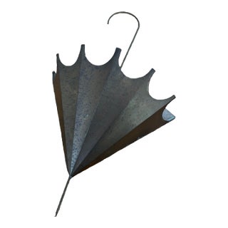 Vintage Rustic Copper Umbrella Wall Pocket For Sale