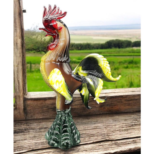 Multicolored Murano Glass Rooster Sculpture, 1950s For Sale - Image 3 of 14