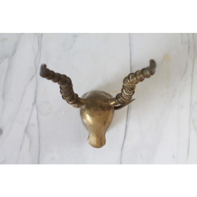 Metal Vintage Brass Antelope Sculpture For Sale - Image 7 of 12