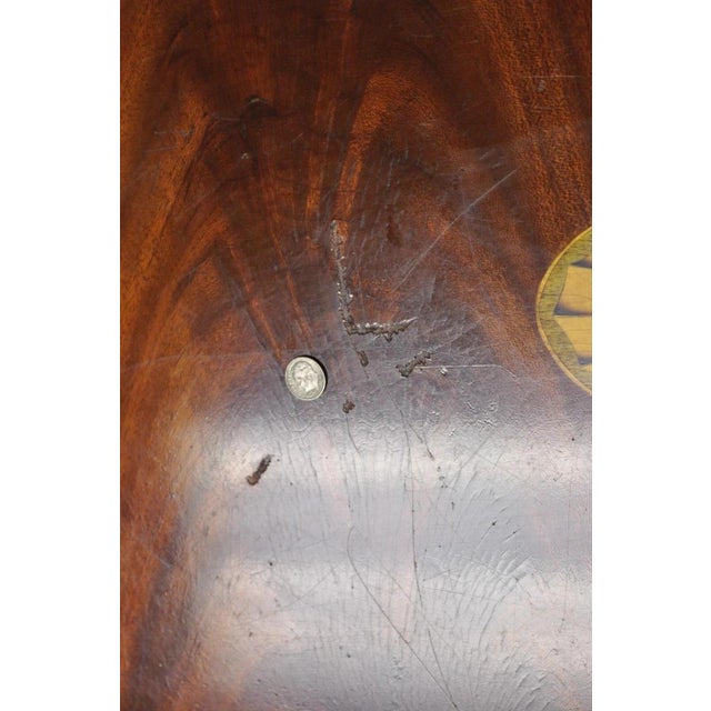 Brown Vintage English Edwardian Style Mahogany Pinwheel Inlay 3 Drawer Dresser Chest For Sale - Image 8 of 12