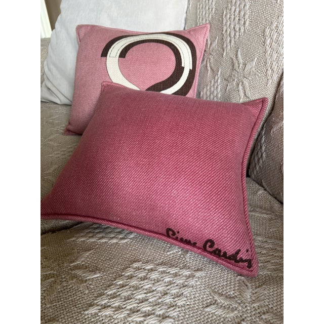 1970s Small Vintage Decorative Cushions by Pierre Cardin, 1970s, Set of 2 For Sale - Image 5 of 10