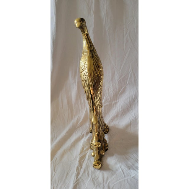 Vintage Regency Style Brass Phoenix Figures- a Pair For Sale - Image 9 of 11