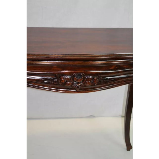 Early 19th Century French Rosewood Card Games Hall Table With Folding Top & Inside Felt C. 19th For Sale - Image 5 of 12