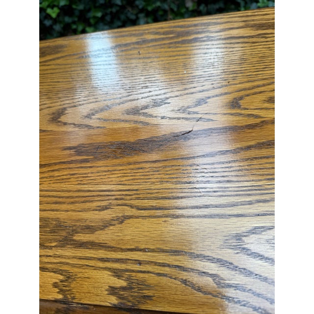 Vintage Pennsylvania House Turned Legs Oak Console Table For Sale - Image 10 of 10