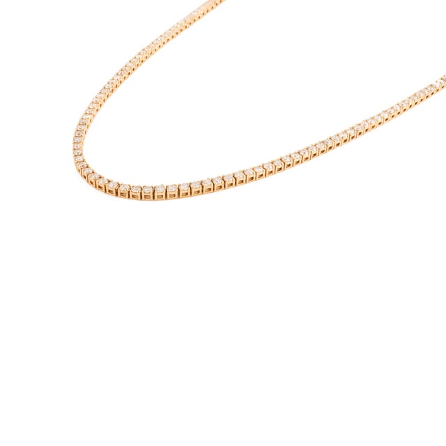 Not Yet Made - Made To Order 2.89 Carat Certified Diamond Single Strand Modern Necklace in 14k Yellow Gold- 16 Inches For Sale - Image 5 of 15