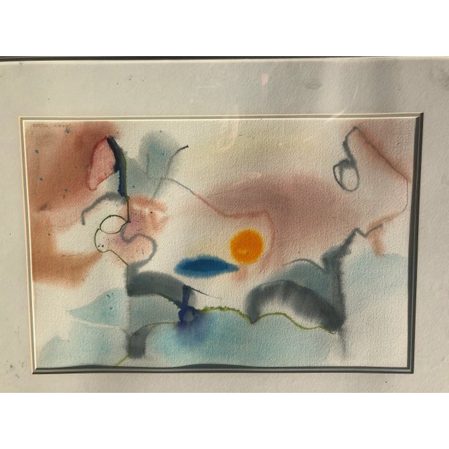 This is a one of a kind abstract, watercolor painting by the late artist, Frances DesLoge. Frances spent a great deal of...