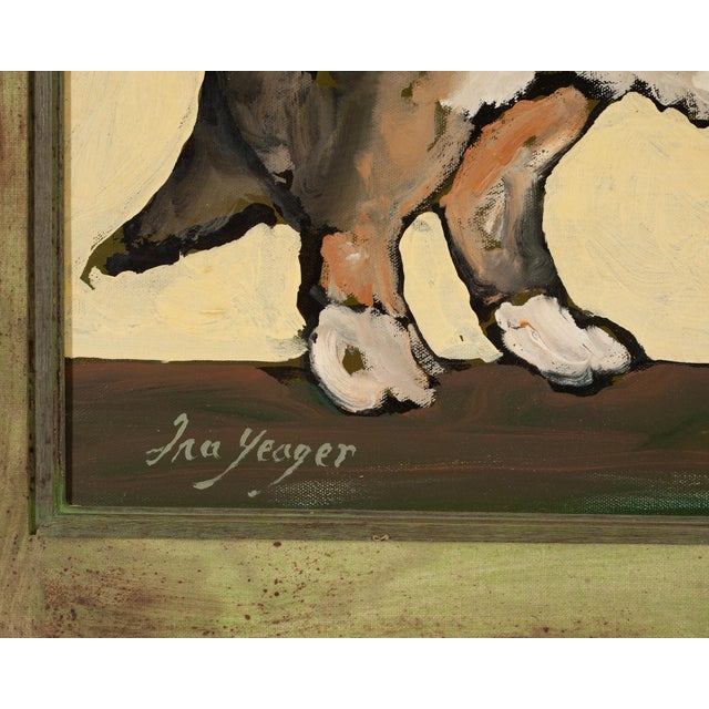 Ira Yeager Corgi Dog Oil on Canvas Folk Art Painting 2005 For Sale In Sacramento - Image 6 of 18